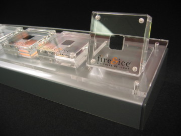 Custom diamond holder display case with high polished edges