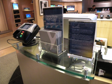 Clear cash wrap counter literature holder